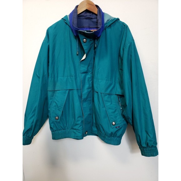 London Fog Mens L Regular Green Lined Thinsulate Hooded Jacket Coat - Picture 1 of 11